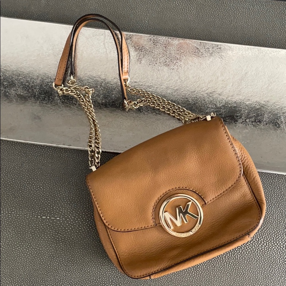Michael Kors Genuine Leather Gold Chain bag